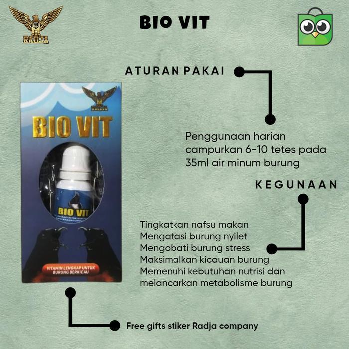 BIO VIT RADJA / VITAMIN BURUNG HARIAN-VITAMIN-PAKAN BERKUALITAS ORI