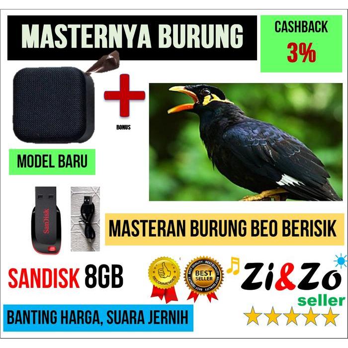 Speaker Mini T5 USB 8GB Sandisk Bonus Isi MP3 Masteran Burung Beo