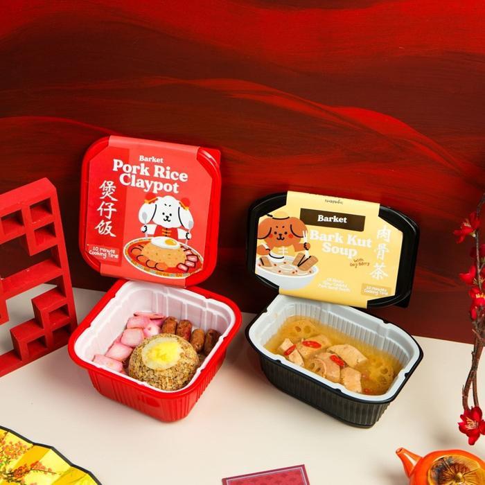 Barket Chinese Takeaway Hampers Imlek Anjing Dog Hampers Pork Set Claypot Rice and Bark Kut Soup