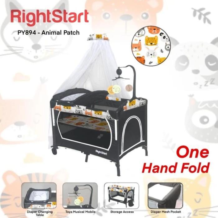 Box Baby Right Star Ranjang Kasur Anak Bayi Tempat Tidur Anak Bayi - Animal Patch