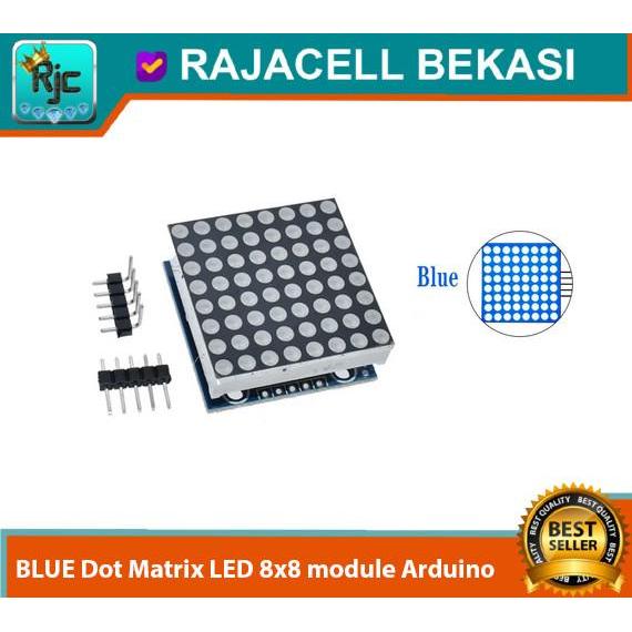 BLUE DOT MATRIX LED 8X8 MODULE ARDUINO 32X32MM DRIVER MAX7219 BIRU