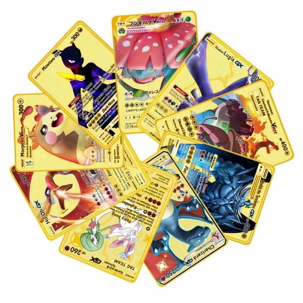 2026 New Pokemon Metal Card English Anime Series - Charizard Arceus Mewtwo Blastoise Vmax GX V