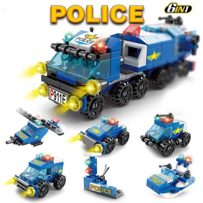 Mainan Edukasi Lego Bongkar Pasang Susun Rakit Mobil Patroli Polisi