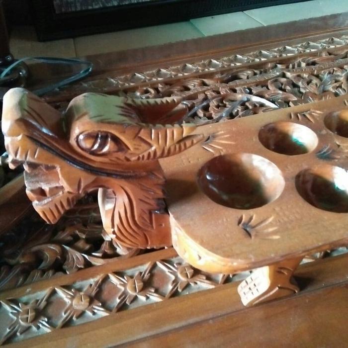 Diskon Dakon Congklak Ukir Dari Kayu Jati Free Biji Dakon Original
