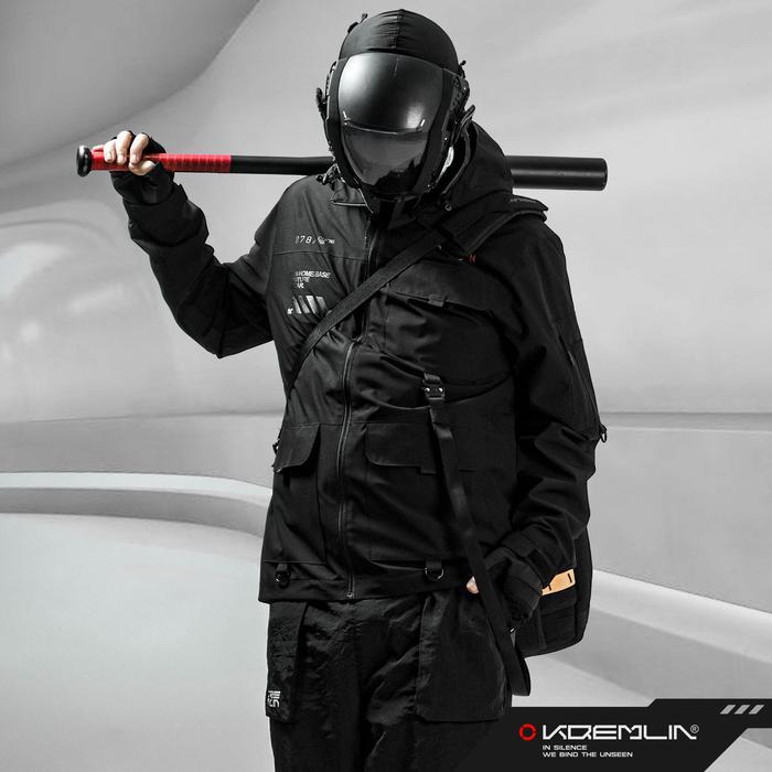 KREMLIN Jacket Techwear Windbreaker Black - TRANCE