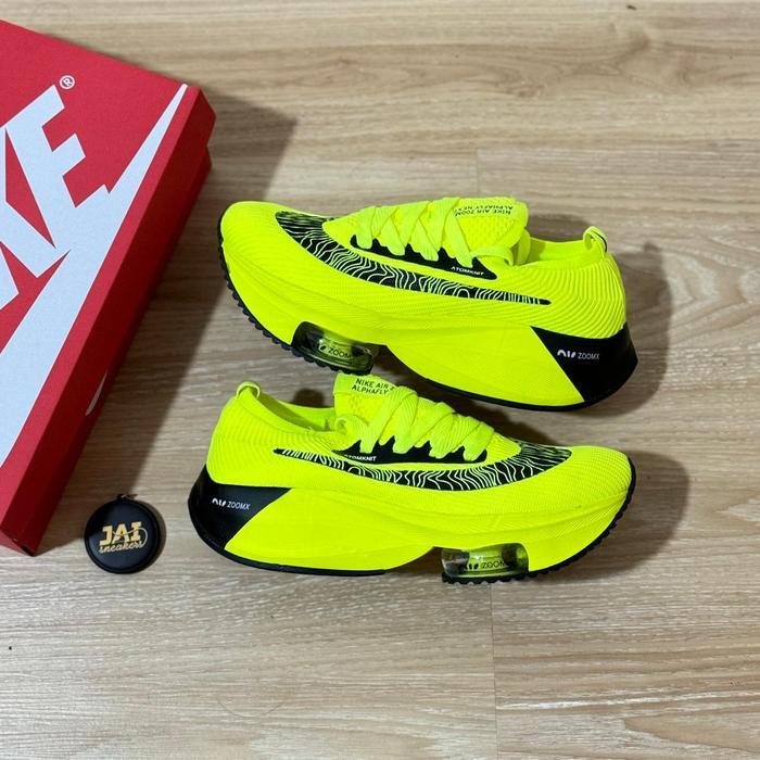 Premium Sepatu Sneakers Running Nike Air Zoom Alpha Fly Yellow Stabilo Pria Original