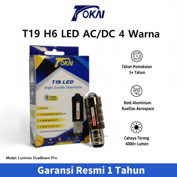 LAMPU T19 H6 LED DEPAN MOTOR Tokai H6 LS3 LASER LED WHITE YELLOW BIRU MERAH
