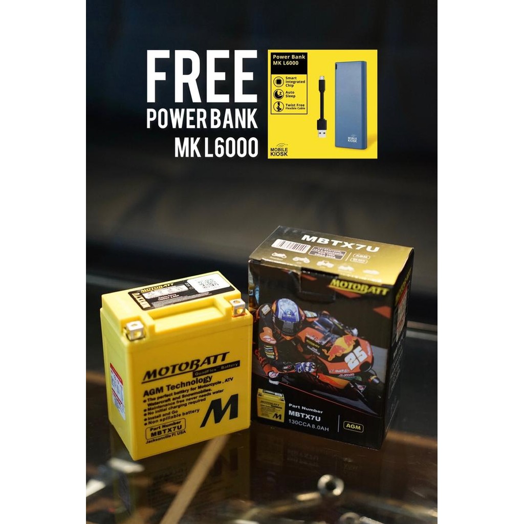 Battery Aki Motobatt Mbtx7U