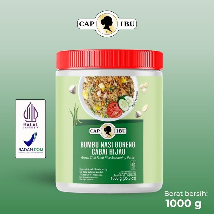 

Stok Baru CAP IBU Bumbu Nasi Goreng Cabai Hijau POT 1000gr