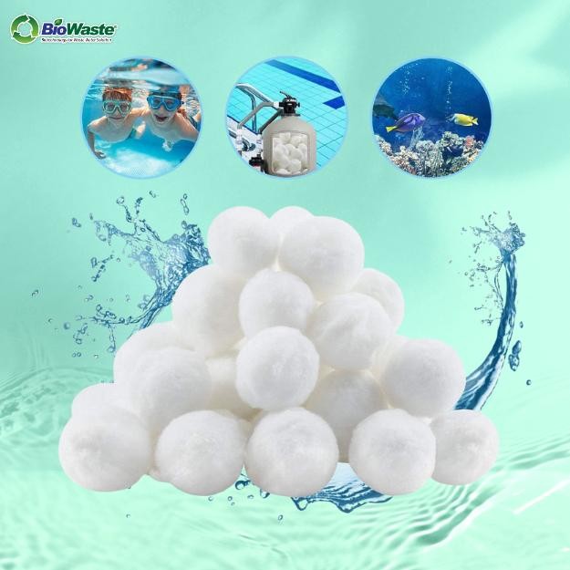 BIO FIBER CRYSTAL COTTON BALL WATER TREATMENT KOLAM RENANG 700GR