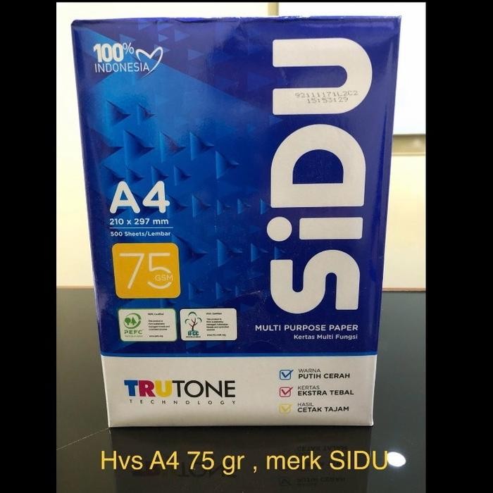 

NEW PRODUK HVS A4 75 GR , MERK SIDU WARUNG ARA67