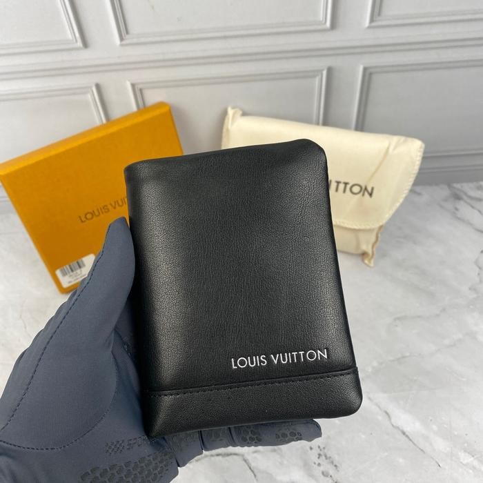 DOMPET SAKU WALLET MEN PRIA LV9109 BLACK LEATHER MIROR