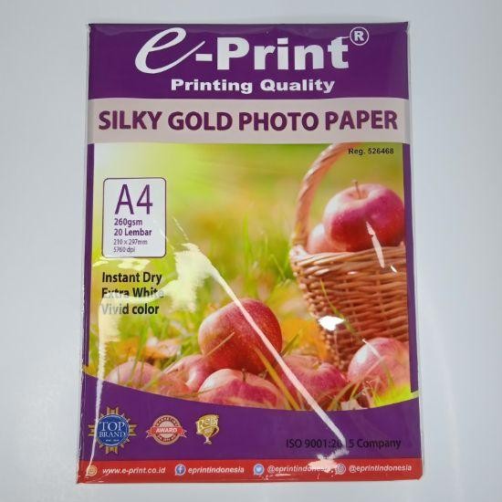 

Pilihan- Kertas Foto E-Print Silky Gold A4 260 Gsm