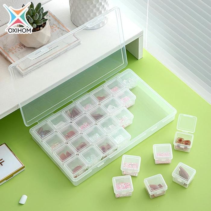 

Oxihom Kotak Penyimpanan Kotak Perhiasan Nail Art Kotak Obat Harian Plastik