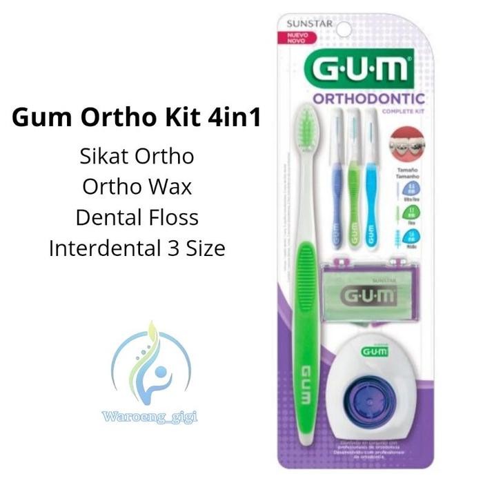 GUM ORTHO KIT Orthodontic Kit sikat gigi ortho Behel Kawat Gigi GUM Paket Sikat Gigi Ortho