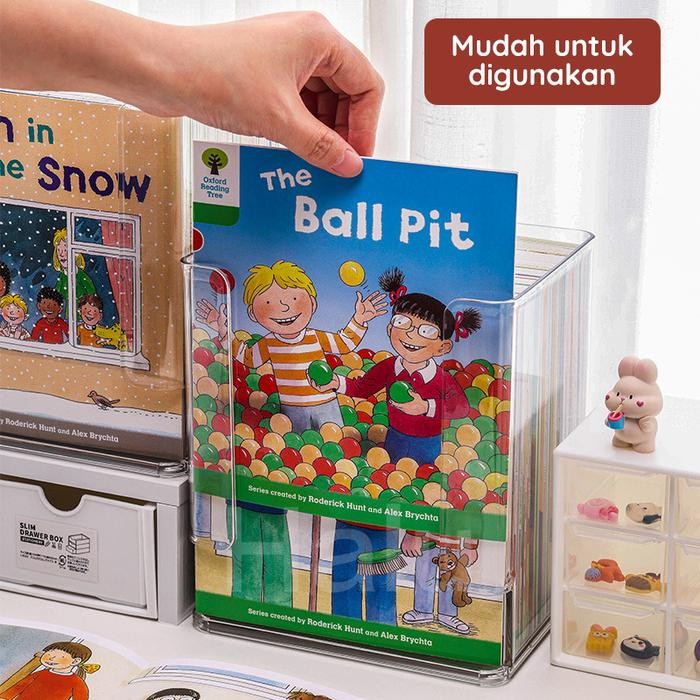 

HALU KOTAK PENYIMPANAN BUKU AKRILIK TRANSPARAN RAK BUKU MEJA TEMPAT FILE DOKUMEN MAJALAH SERBAGUNA