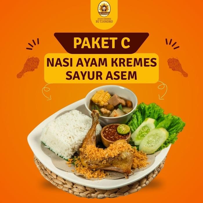

Pilihan- Paket C Komplit Nasi Ayam Goreng Kremes Sayur Asem Bu Tjondro Enak Lezat Fresh Cita
