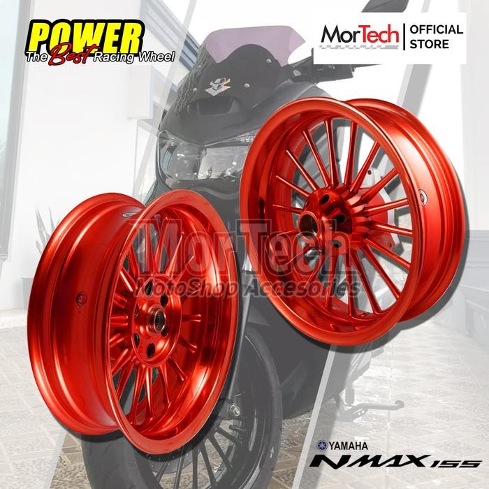 Velg Pelek Racing Tapak Lebar Power Classic Yamaha Nmax N Max Merah