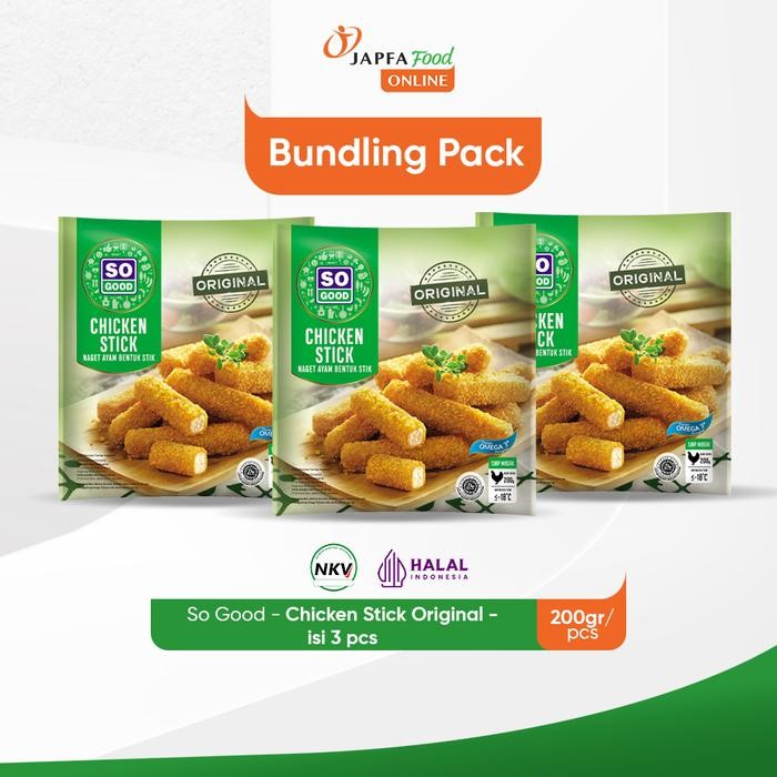 

Pilihan- So Good Chicken Stick Original / Naget Ayam Stik 200Gr - Isi 3 Pack