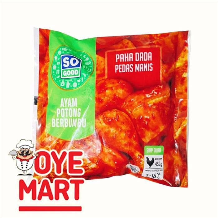 

Pilihan- So Good Ayam Potong Paha Dan Dada Bumbu Pedas Manis 450Gr/Daging Ayam
