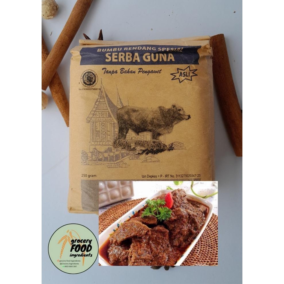 

Stok Baru Bumbu rendang padang 250gram