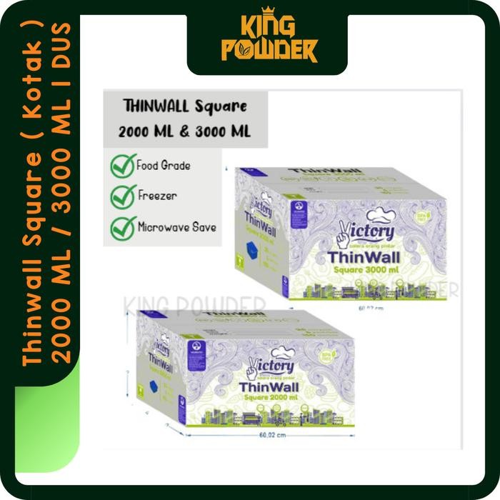 

THINWALL SQUARE 3000 ML 1 DUS / BOX PLASTIK THIN WALL 3000ML