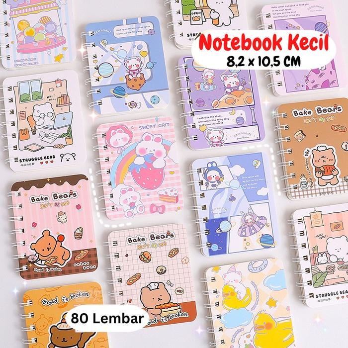 

New Notebook Ring Motif Buku Memo Mini Kecil Lucu ST0008 stationery Kertas Grid