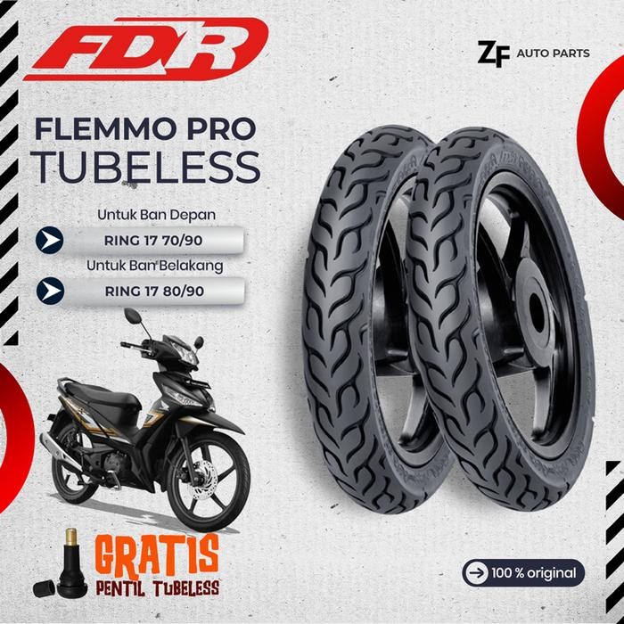 Ban Motor Ring 17 70/90 FDR FLEMMO PRO Tubeless Supra X 125 Kharisma