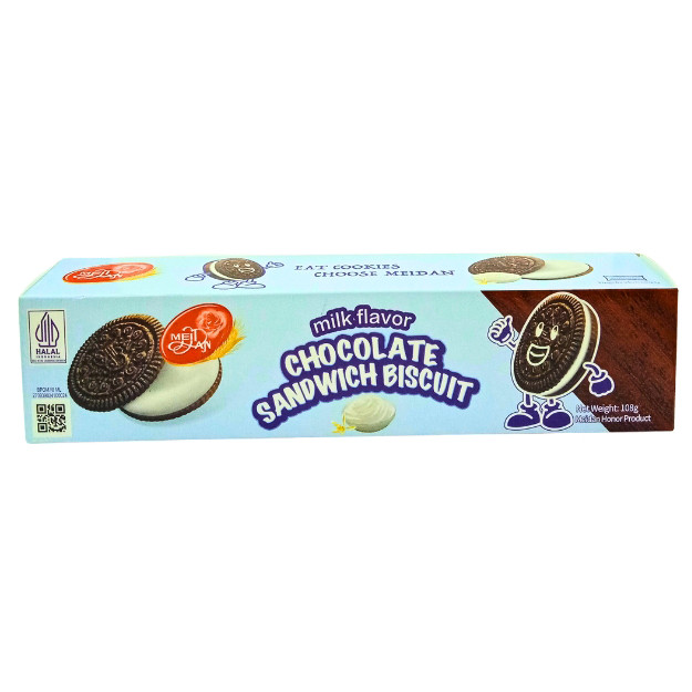 

S01618 MEIDAN CHOCOLATE MILK FLAVOR COOKIES SANDWICH 108GR MAJU BERSAMA (20250915)