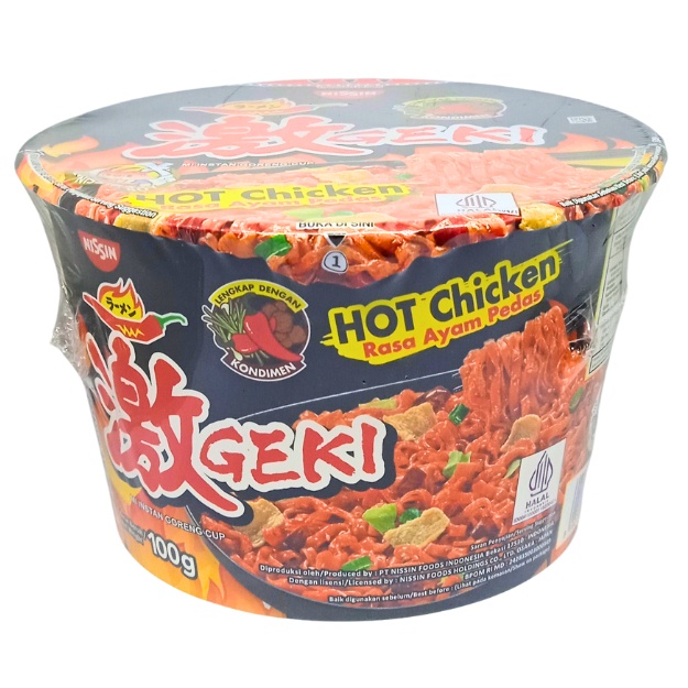 

S28131 NISSIN GEKI BOWL HOT CHICKEN MIE CUP 100GR MAJU BERSAMA (20250910)