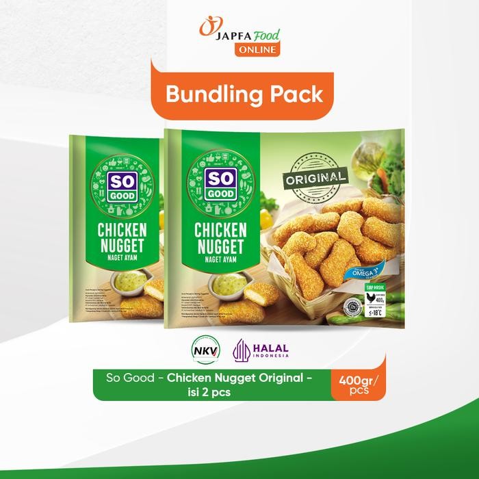 

Pilihan- So Good Chicken Nugget / Naget Ayam Original 400Gr - Isi 2 Pack