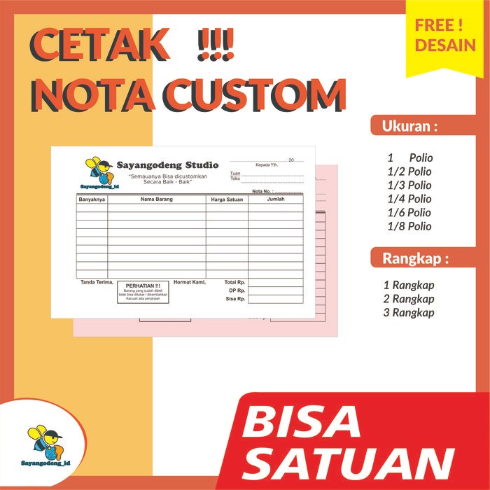 

New Nota Bon Faktur Surat Jalan Kwitansi CUSTOM - BISA SATUAN