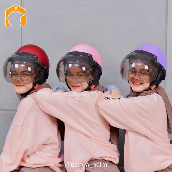 Termurah Helm Bogo Setengah Grade Ori / Helm Chip Kaca Promo Motorcycle Wanita Pasti Ori