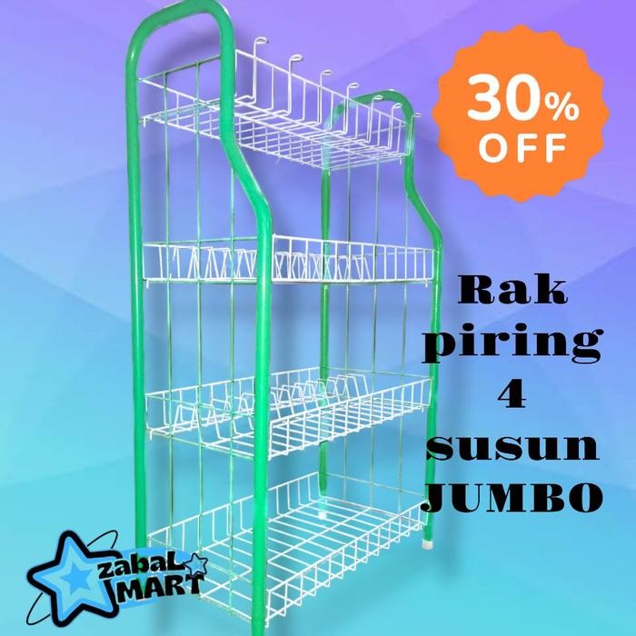 Pilihan- Rak Piring ( Jumbo ) Dragon 4 Susun Bahan Besi Berlapis Plastik