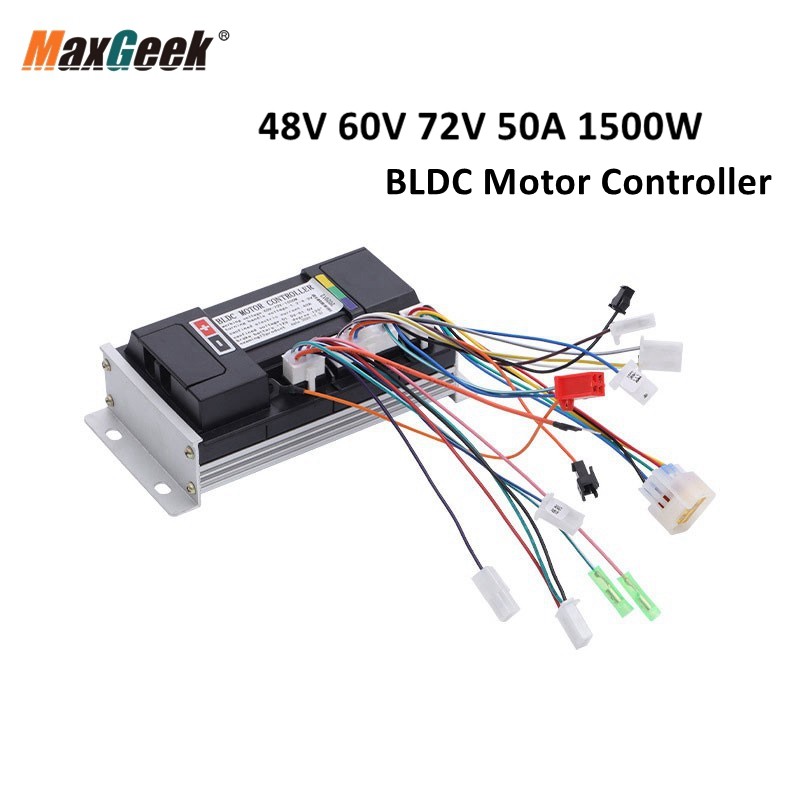 Maxgeek 48V 60V 72V 50A 1500W BLDC Motor Controller Brushless Motor