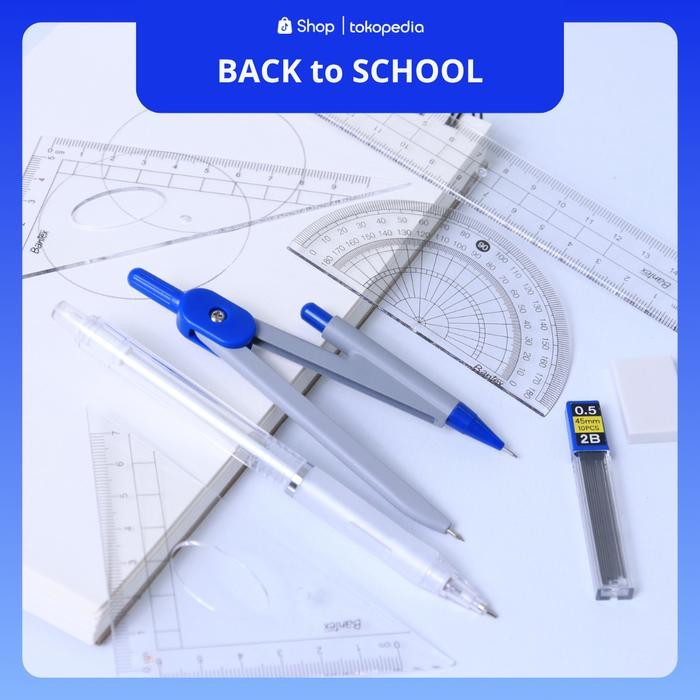 

OJ Bantex Jangka Penggaris Busur Pulpen / Compass Drafting Set BE5011