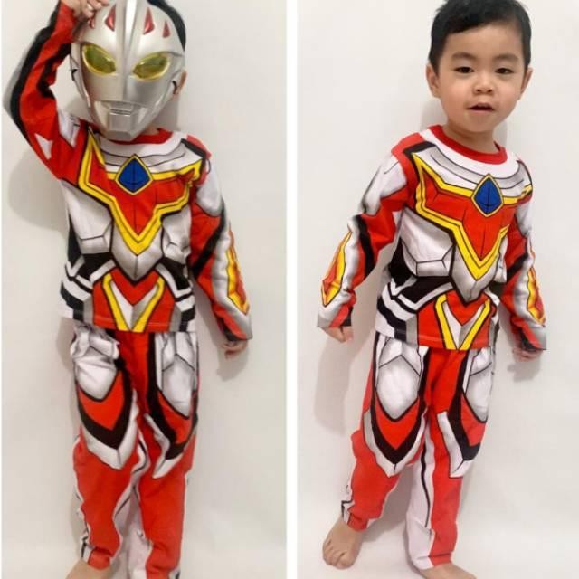 ASLI Kostum Anak Laki-Laki Ultraman Putih Dapat Topeng READY STOCK