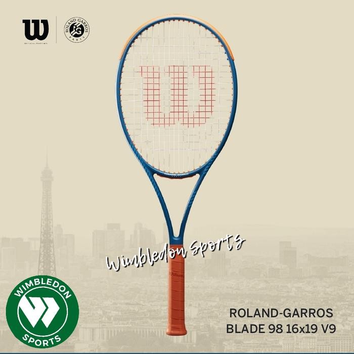Raket Wilson Blade 98 16x19 v9 Roland Garros 2024 / Wilson Blade 98 RG best seller