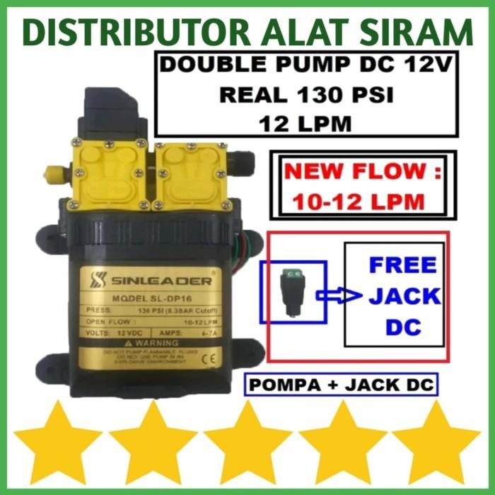 Terlaris POMPA DC 12V SINLEADER DOUBLE PUMP MOTOR STEAM MISTING JET CLEANER DINAMO SPRAYER ELEKTRIK