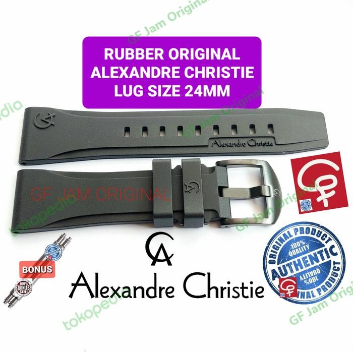 Tali Karet Alexandre Christie 24Mm 24 Mm Ac9205 Original Strap Rubber
