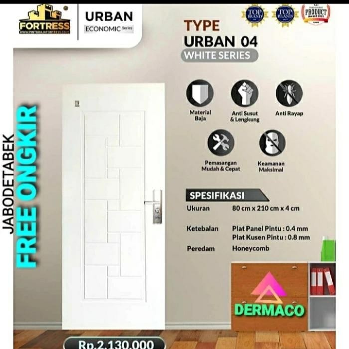 PINTU BAJA MOTIF KAYU / PINTU BAJA FORTRESS 80.04 / PINTU KAMAR