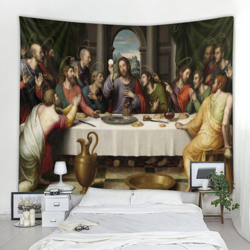 Nordic famous paintings church decoration painting tapestry mandala bohemian hippie wall decoration 