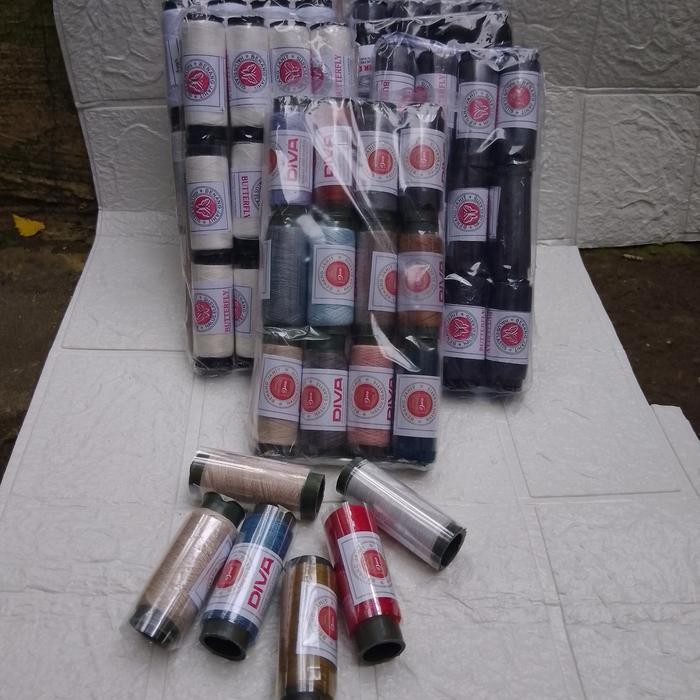 12 PCS BENANG JAHIT TANGAN BESAR / BENANG JAHIT BESAR HITAM PUTIH WARNA