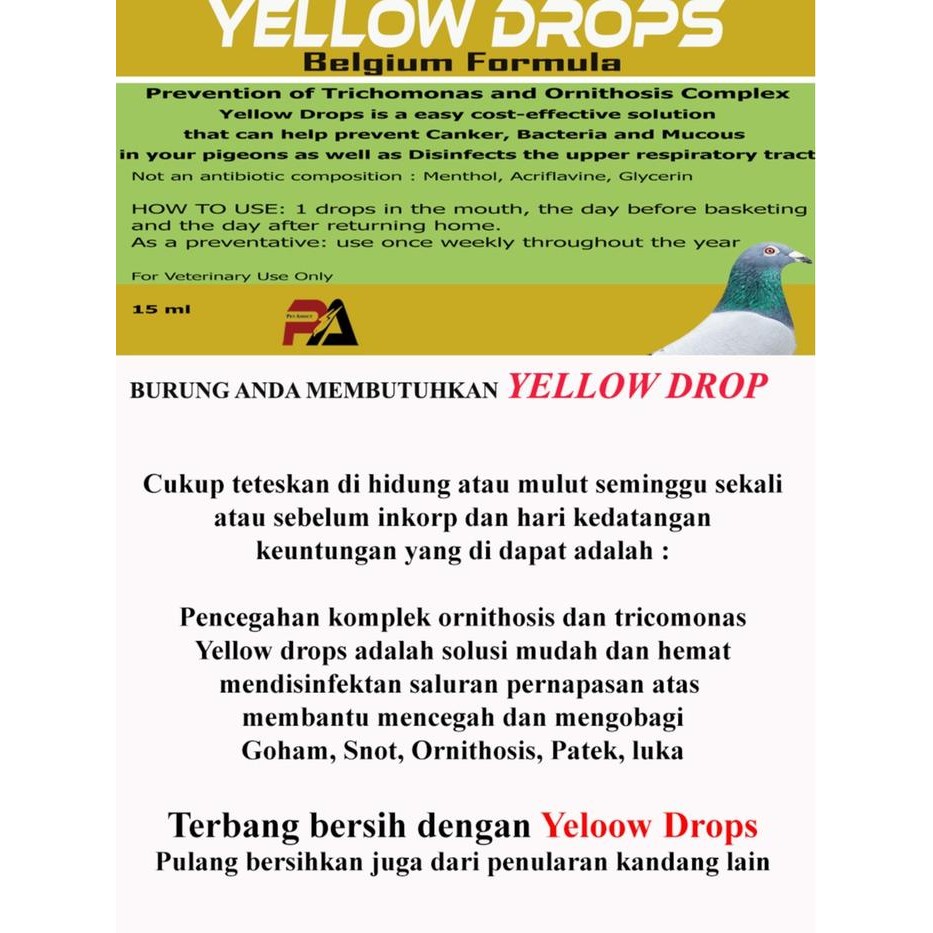 YELLOW DROPS MERPATI RAPTOR DROP OBAT GOHAM SNOT