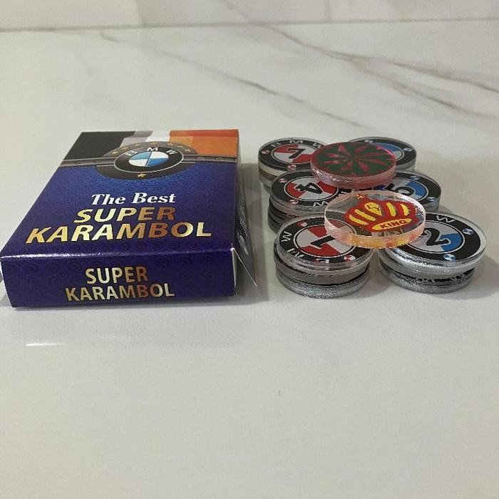MJ Biji Karambol Super Diameter Besar / Jumbo koin krambol 2 lapis tebal 5 mm original 1 set buah