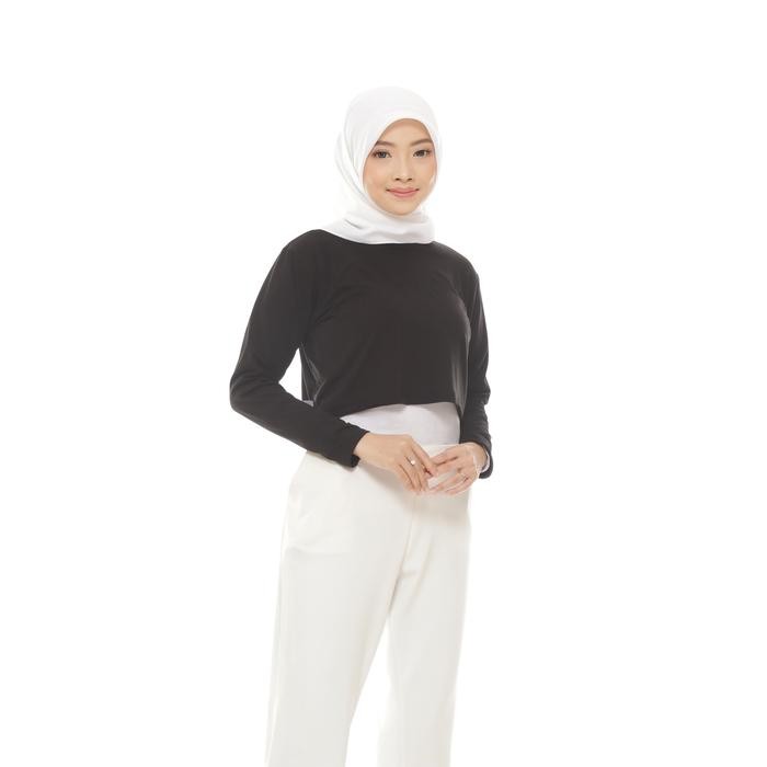 Manset Crop Top Lengan Panjang Manset Baju Inner Bolero Dada Leher