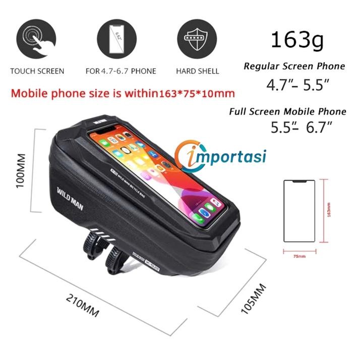 WILD MAN Frame Bag Smartphone Tas Sepeda Phone Holder Waterof