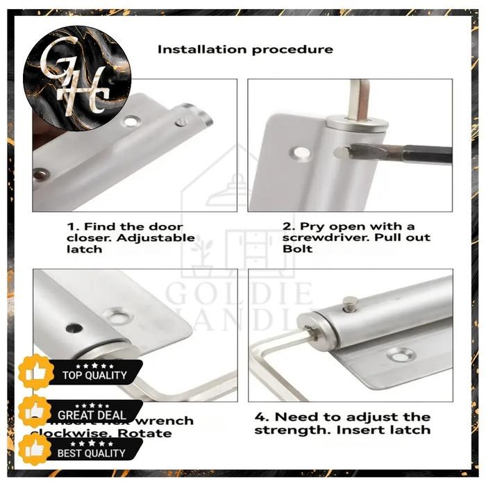STOK TERBATAS  PENUTUP PINTU OTOMATIS ENGSEL PINTU PER STANG DOOR CLOSER ALUMINIUM DOOR CLOSER