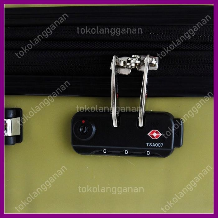 Passport 24 Inci Stripes Koper 4 Roda - Hijau