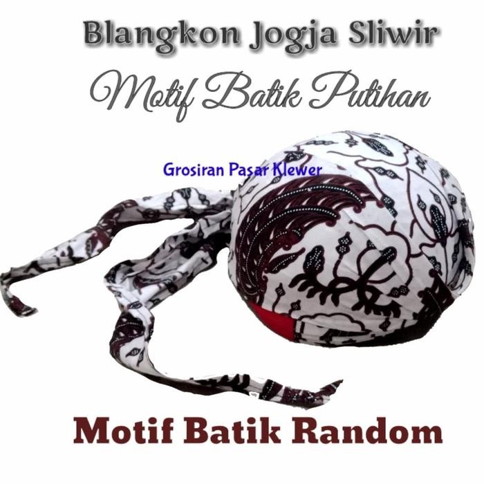ASLI Blangkon Jogja Sliwir Motif Batik Putih READY STOCK